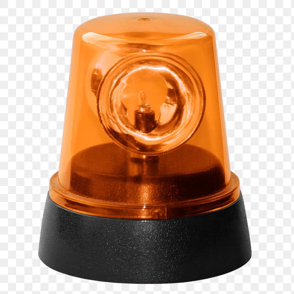 Orange siren png light sticker, emergency flash, transparent background