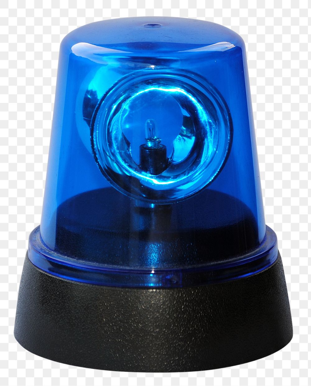 Blue siren png light sticker, emergency flash, transparent background