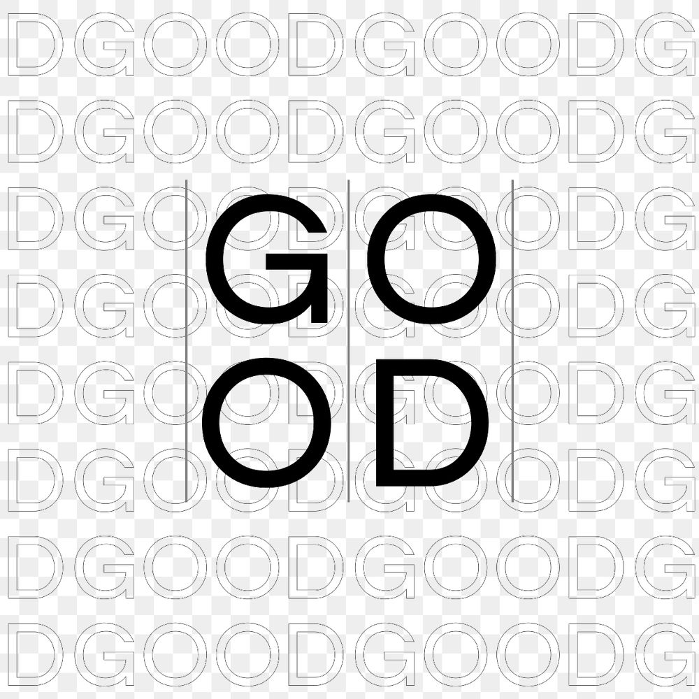 Good typography png pattern, transparent background