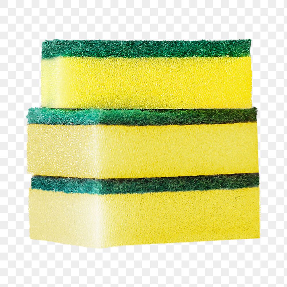 Kitchen sponge png sticker, transparent background
