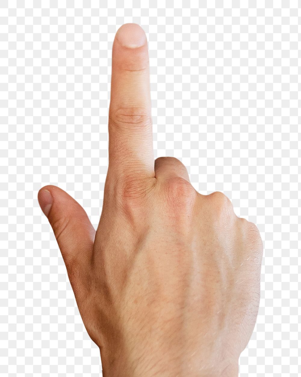 Click gesture png sticker, pointing finger, transparent background
