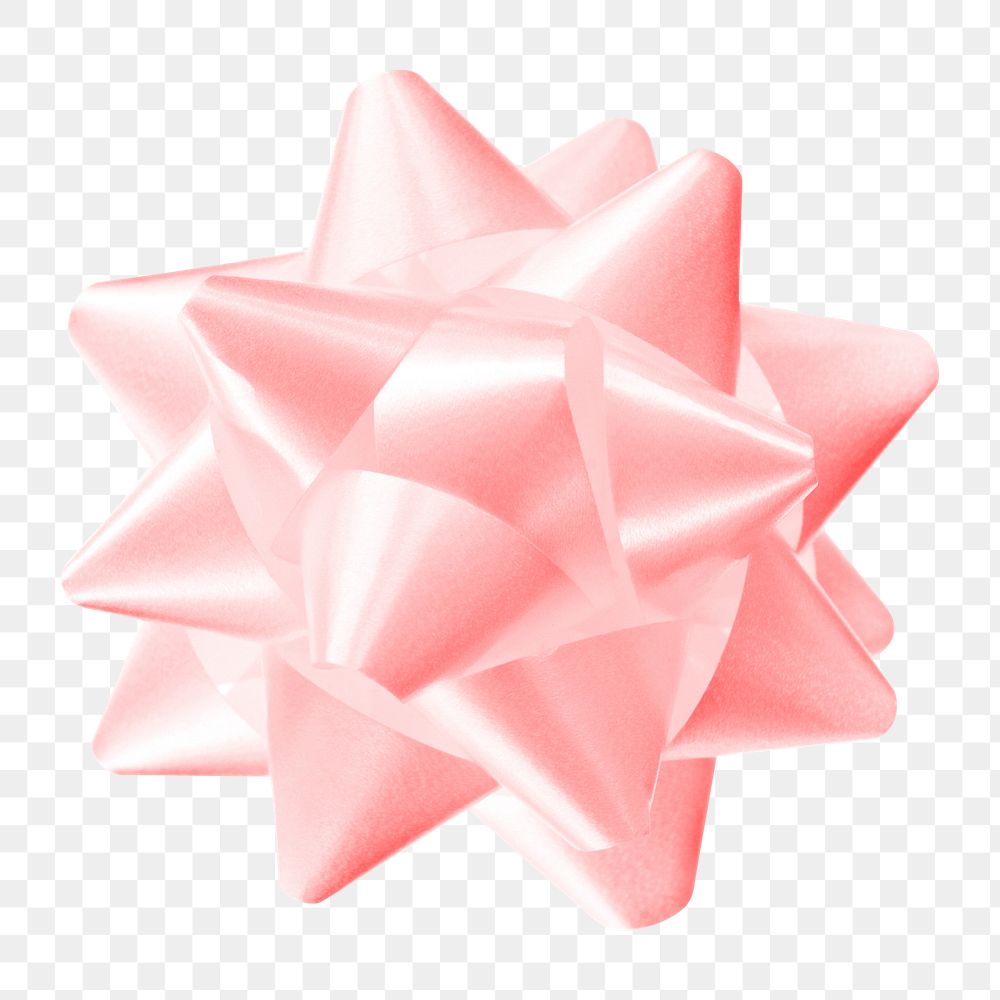 Pink bow png sticker, transparent background