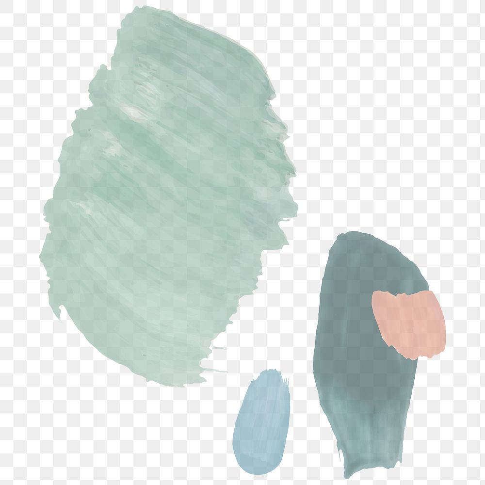 Png blue paint brush sticker, transparent background