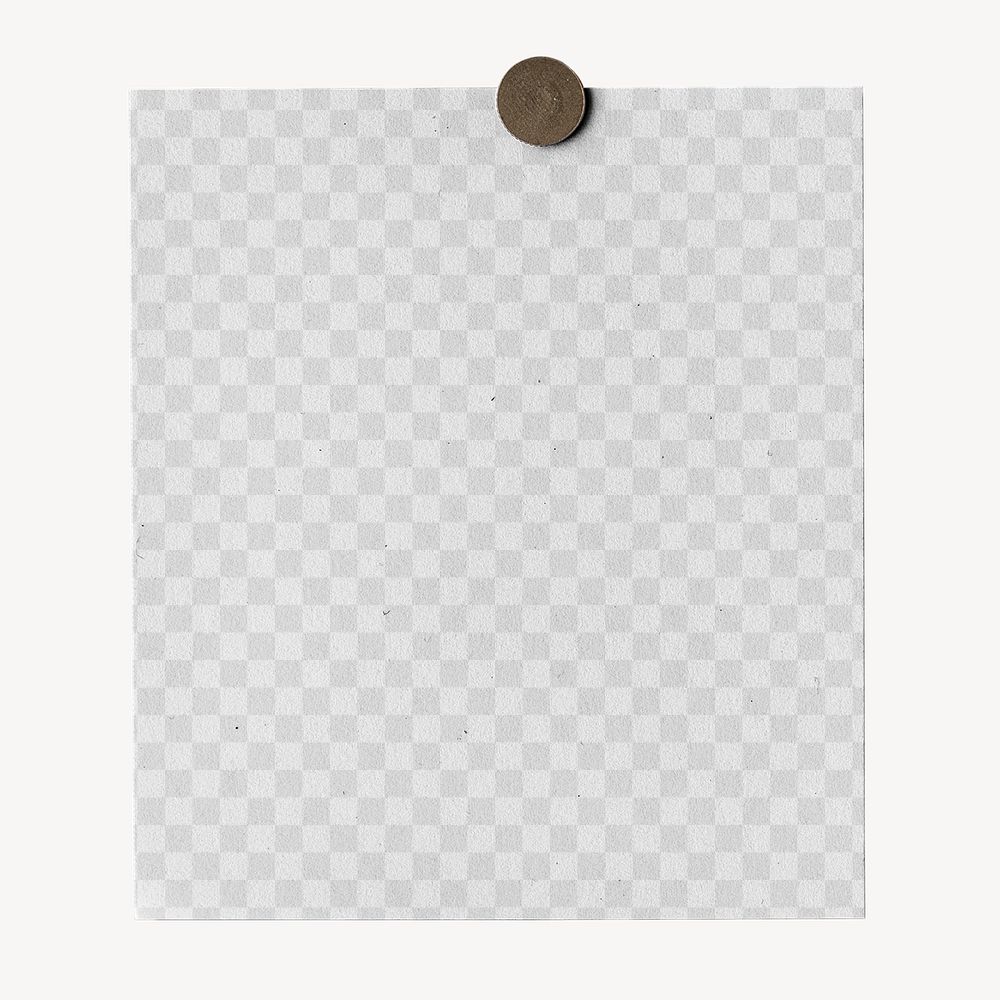 Realistic card png paper mockup, transparent design