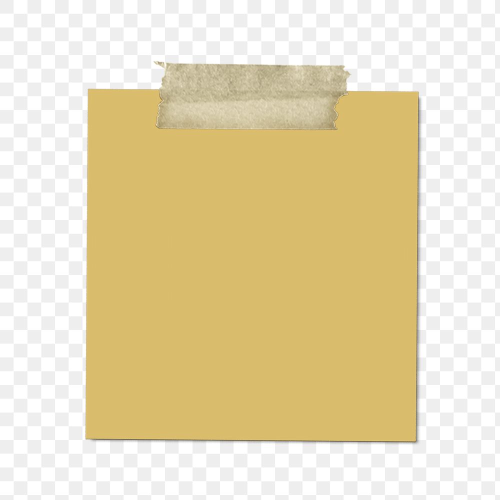 Yellow note paper png sticker, transparent background