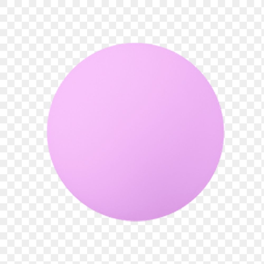 3D ball png pastel pink round sticker, shape collage element, transparent background