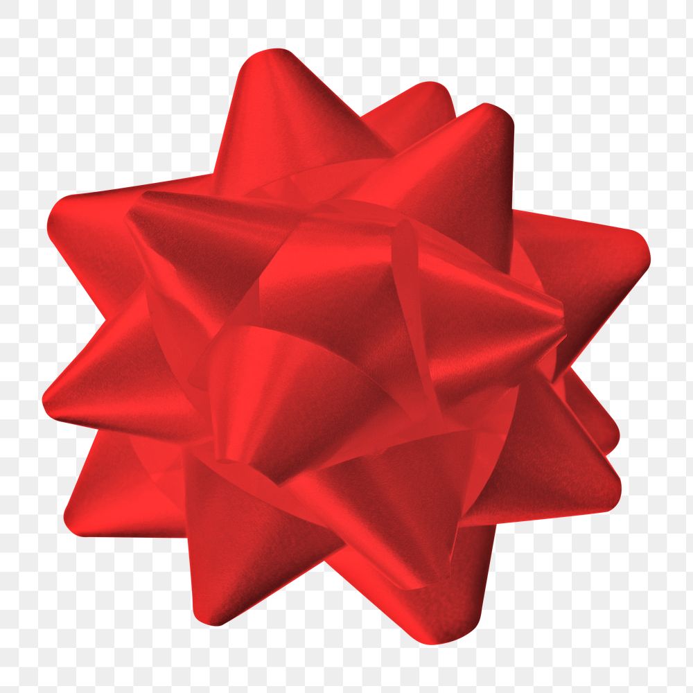 Red bow png sticker, transparent background