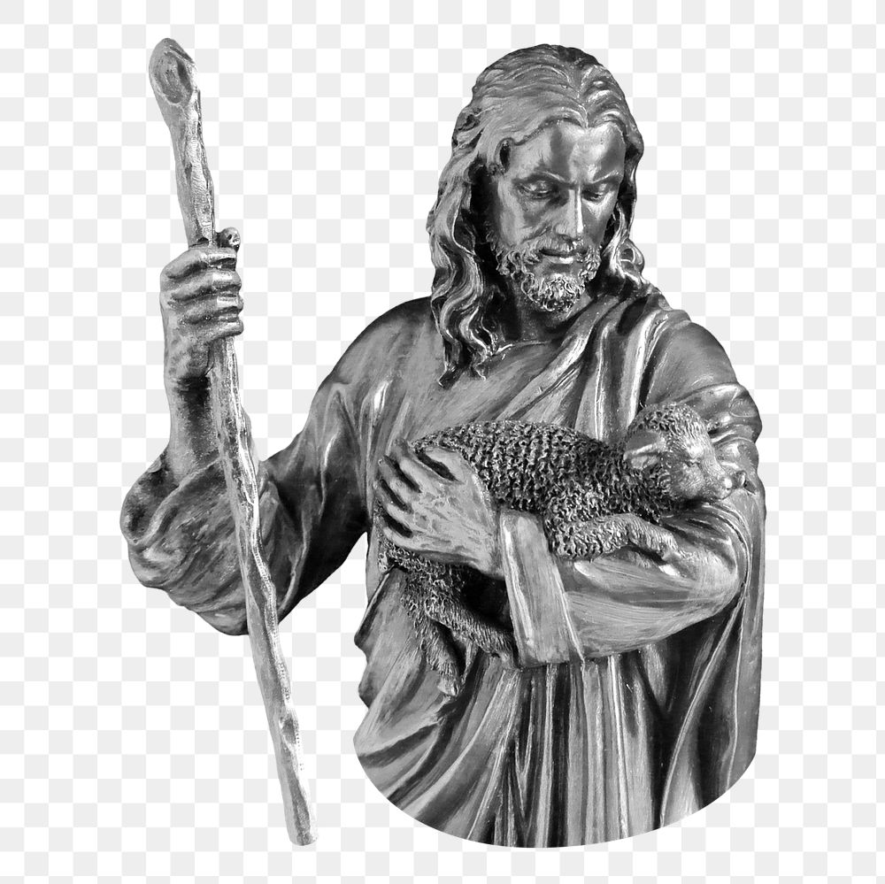 Jesus Christ statue png sticker, transparent background