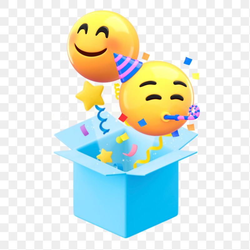 Birthday gift 3D png emoticon sticker, transparent background