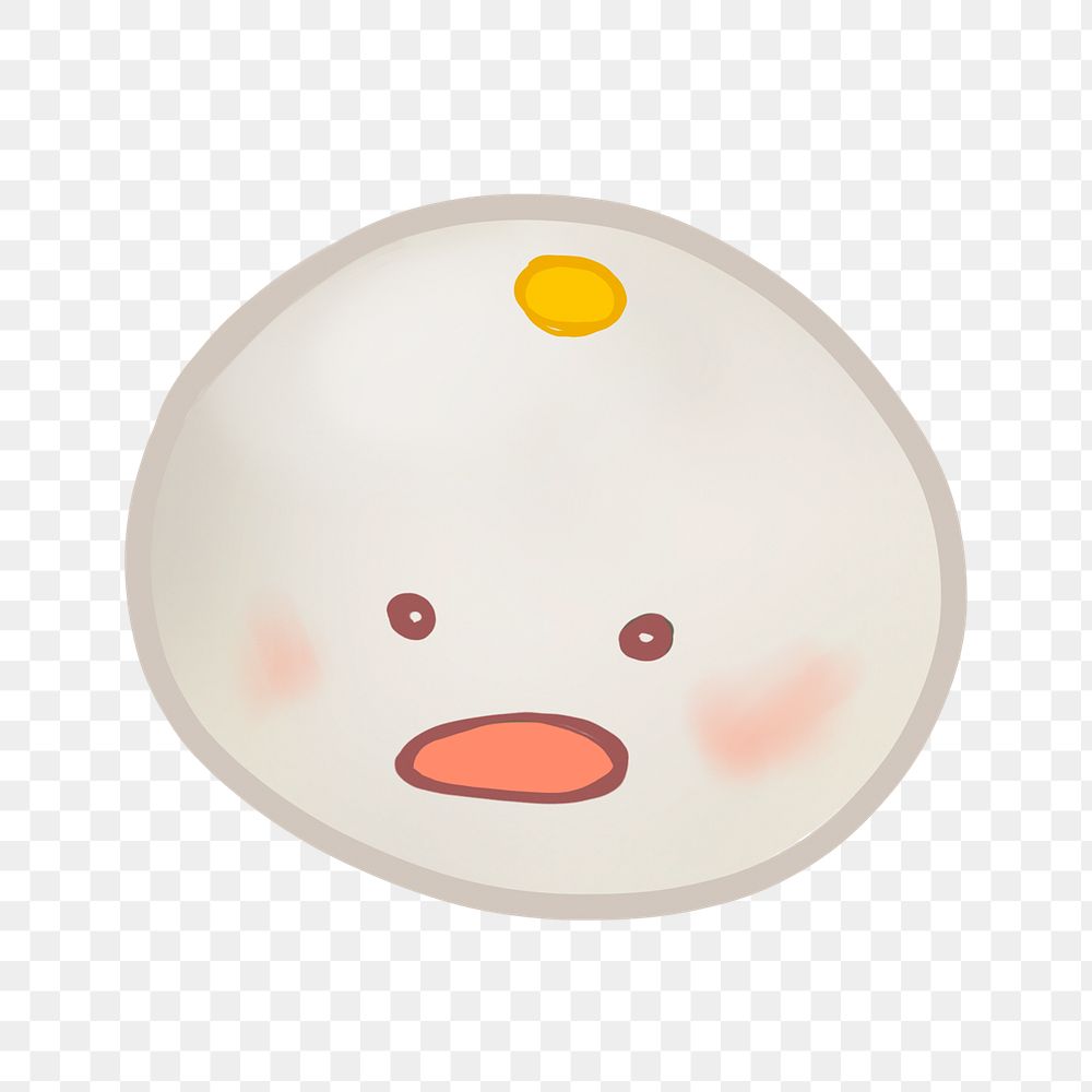 Chinese bun emoji png illustration sticker, transparent background