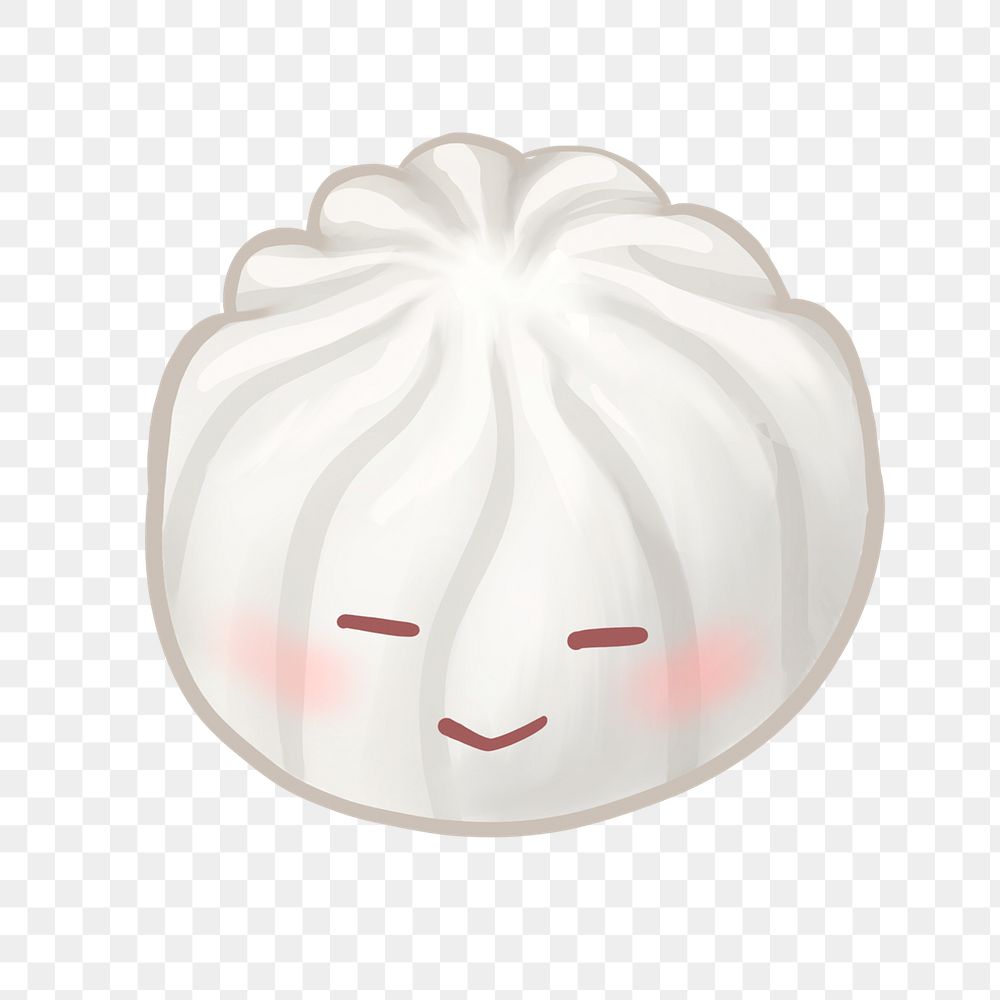 Chinese bun emoji png illustration sticker, transparent background