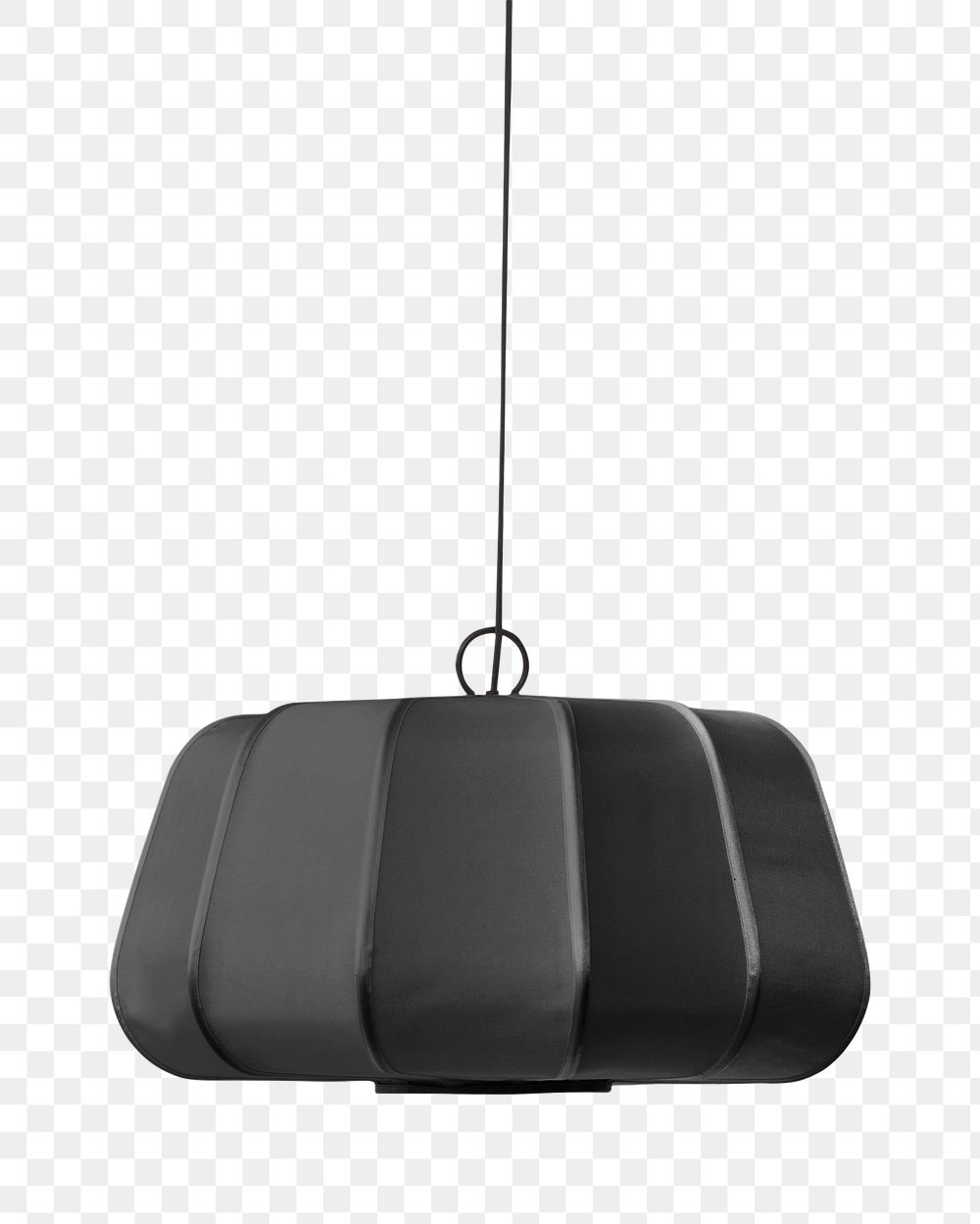 Black pendant lamp png sticker, transparent background