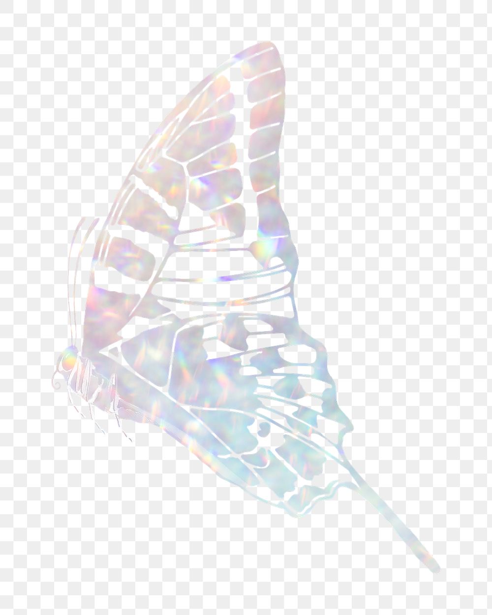 Aesthetic butterfly png sticker, holography design on transparent background. Remixed from the artwork of E.A. S&eacute;guy.