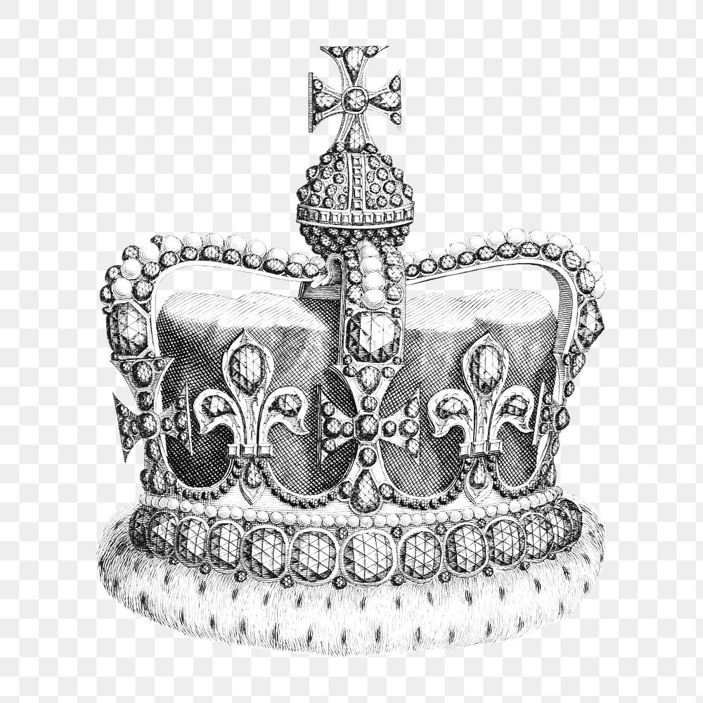 Royal crown png object sticker, transparent background.    Remastered by rawpixel