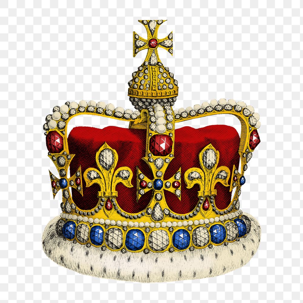 Royal crown png accessory clipart, transparent background. Remixed by rawpixel.