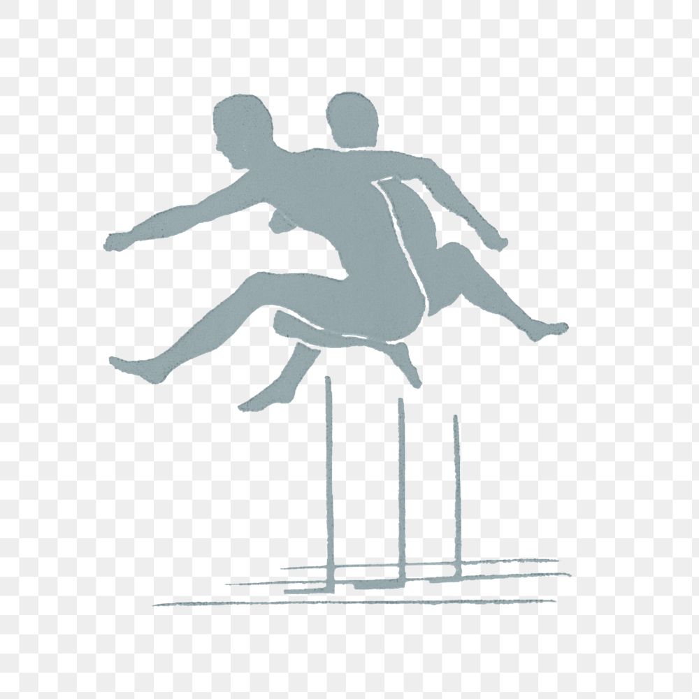Silhouette jumping sport png athlete sticker, transparent background.   Remixed by rawpixel.