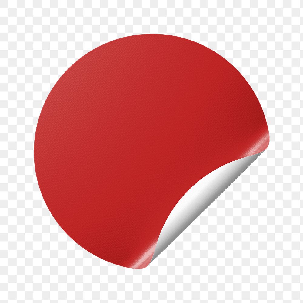 Red badge png sticker, transparent background