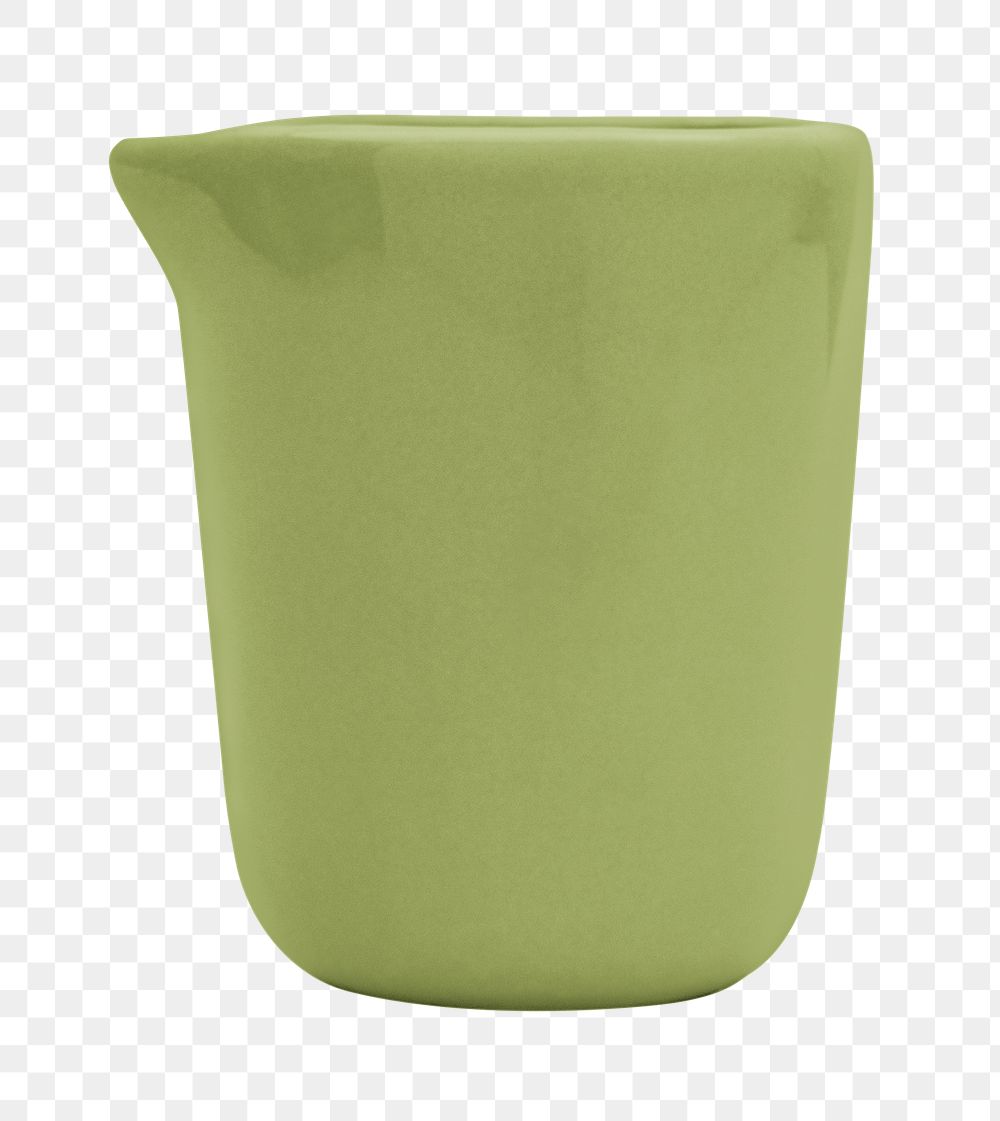 Green porcelain jug  png sticker, transparent background