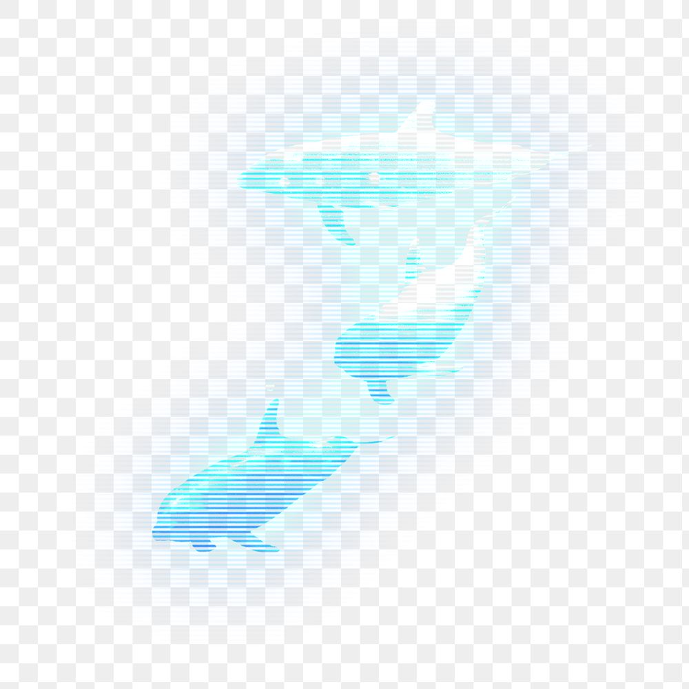 Dolphin png blue element, transparent background