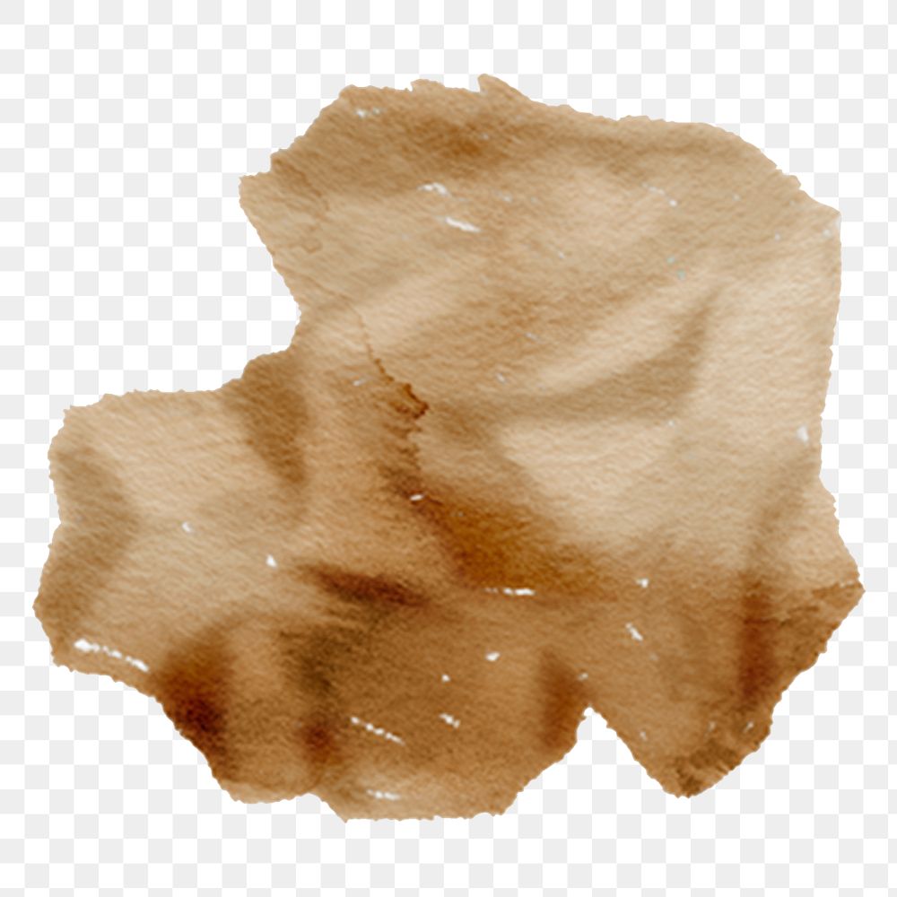 PNG brown crumpled paper sticker, transparent background