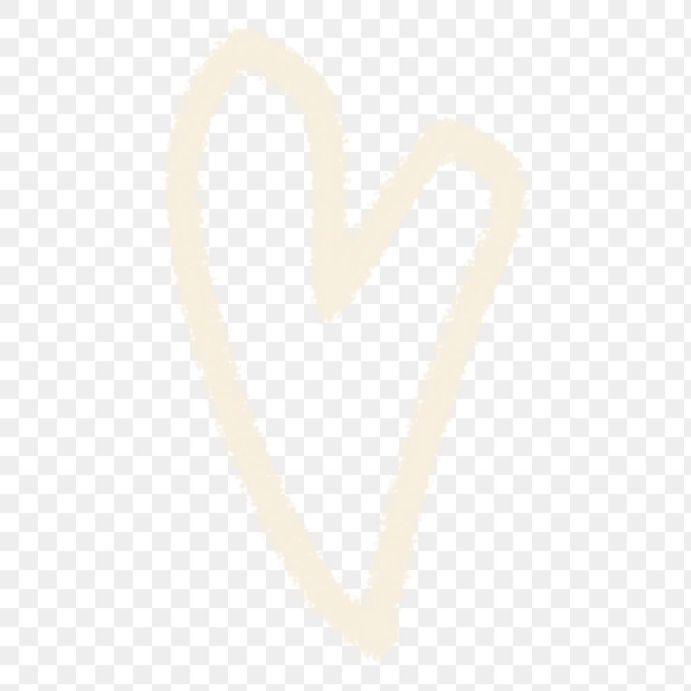 Love png sticker, beige doodle, transparent background