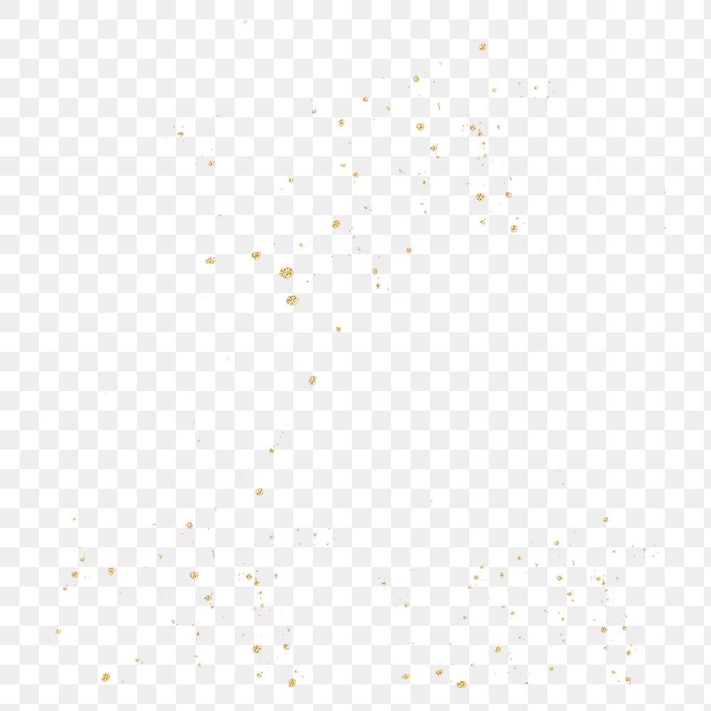 Gold glitter png droplets overlay, transparent background