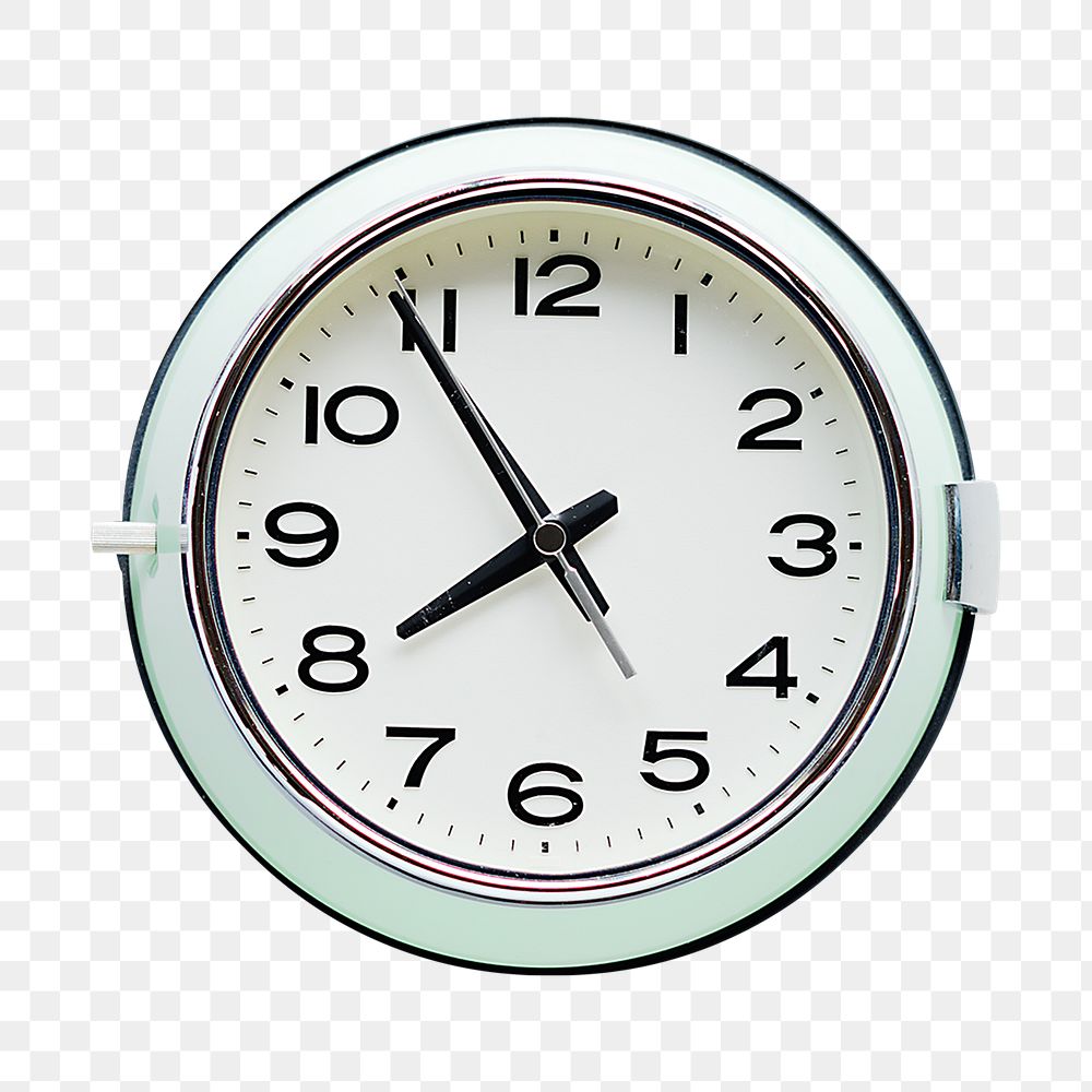 White round clock png sticker, transparent background