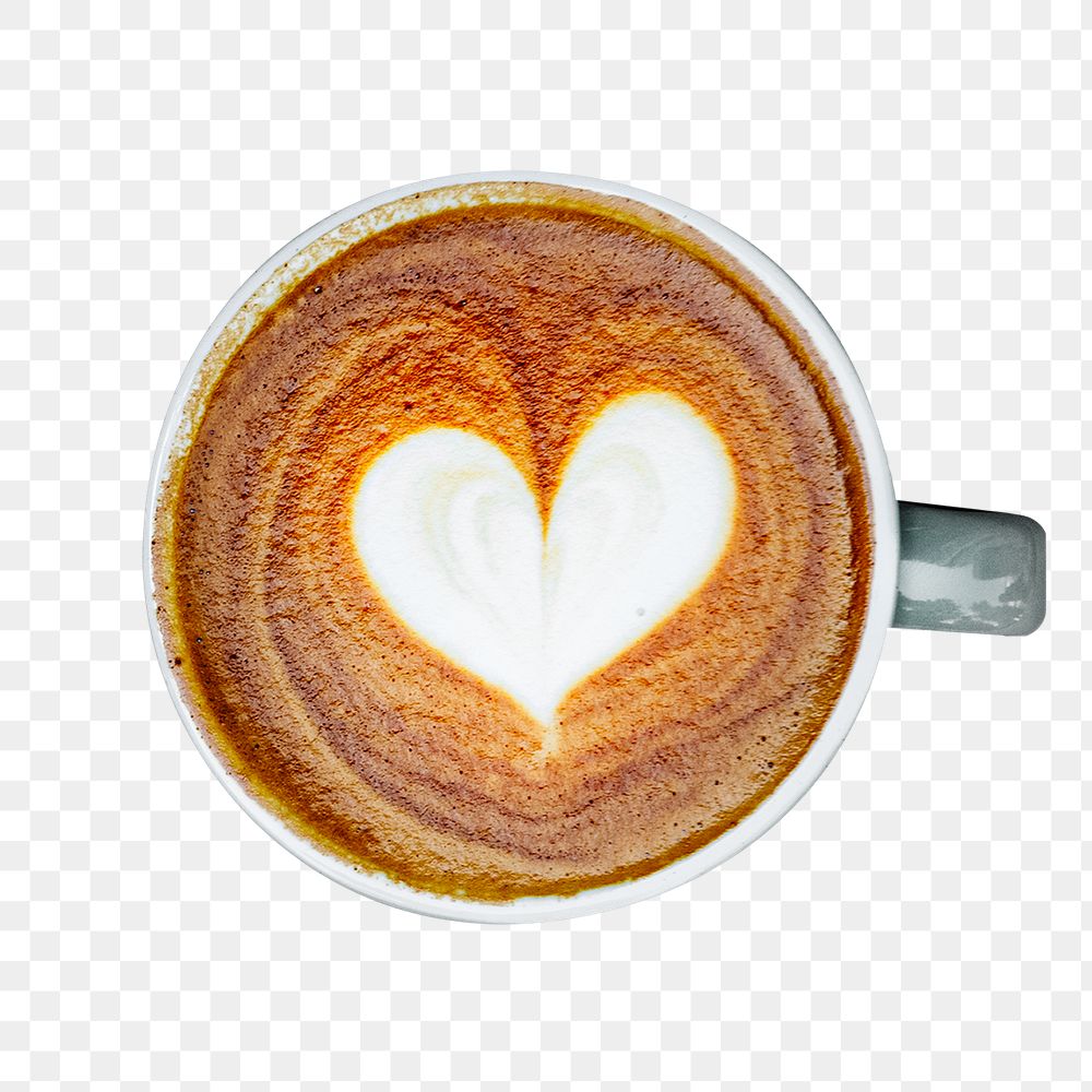 Coffee latte art png sticker, transparent background