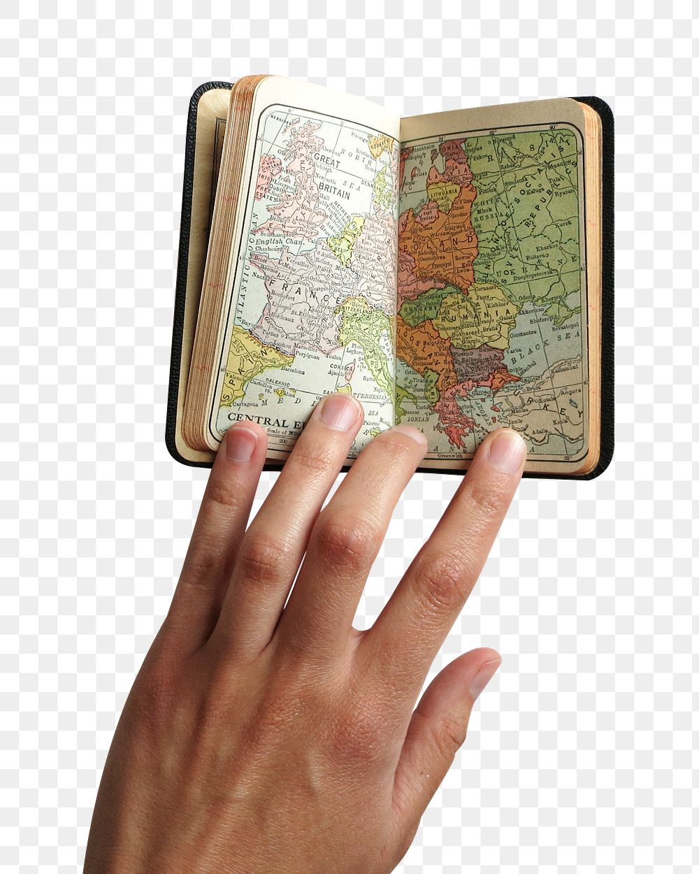 Small atlas book png sticker, transparent background
