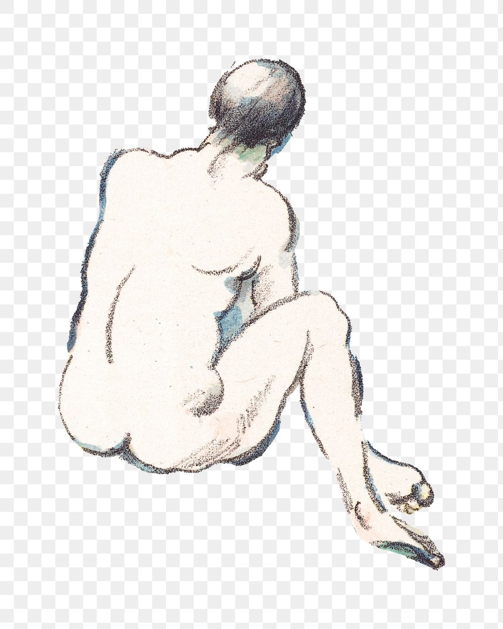 Png Cezanne’s Bathers sticker, post-impressionist portrait painting, transparent background.  Remixed by rawpixel.