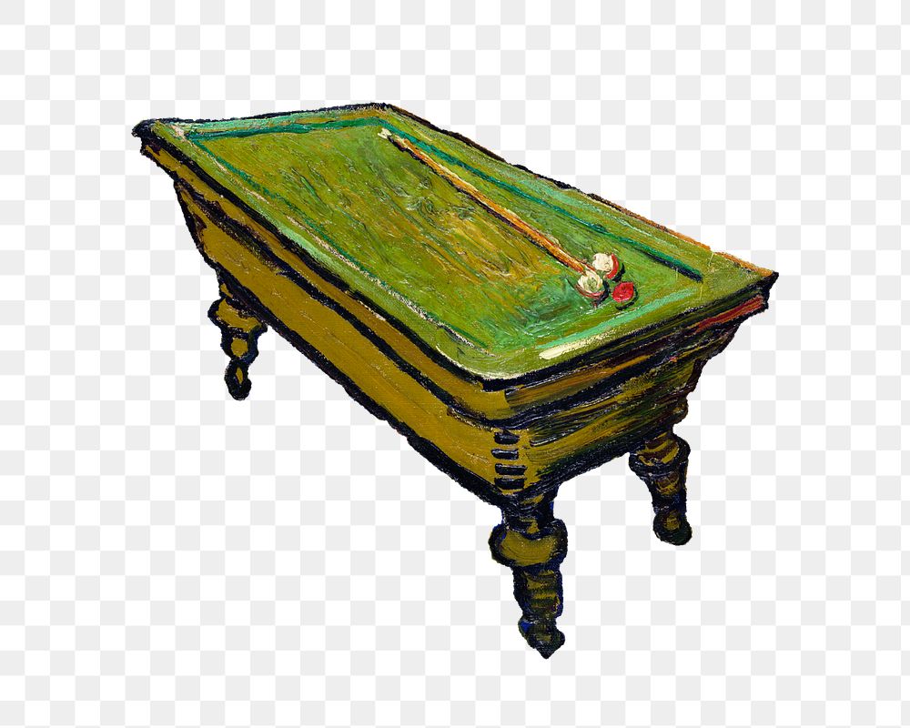 Van Gogh's png pool table sticker, transparent background. Remastered by rawpixel.