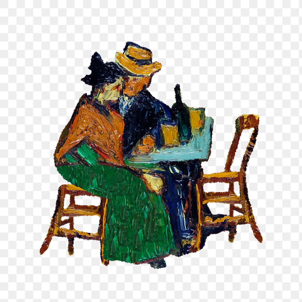 Van Gogh's png The Night Cafe sticker, transparent background. Remastered by rawpixel.