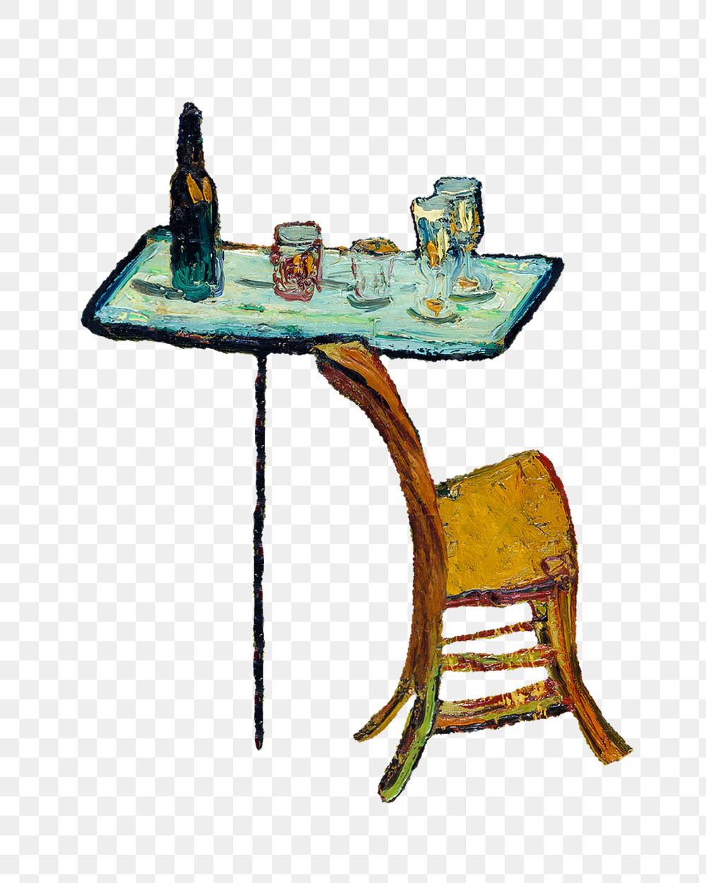 Van Gogh's png bar table sticker, transparent background. Remastered by rawpixel.