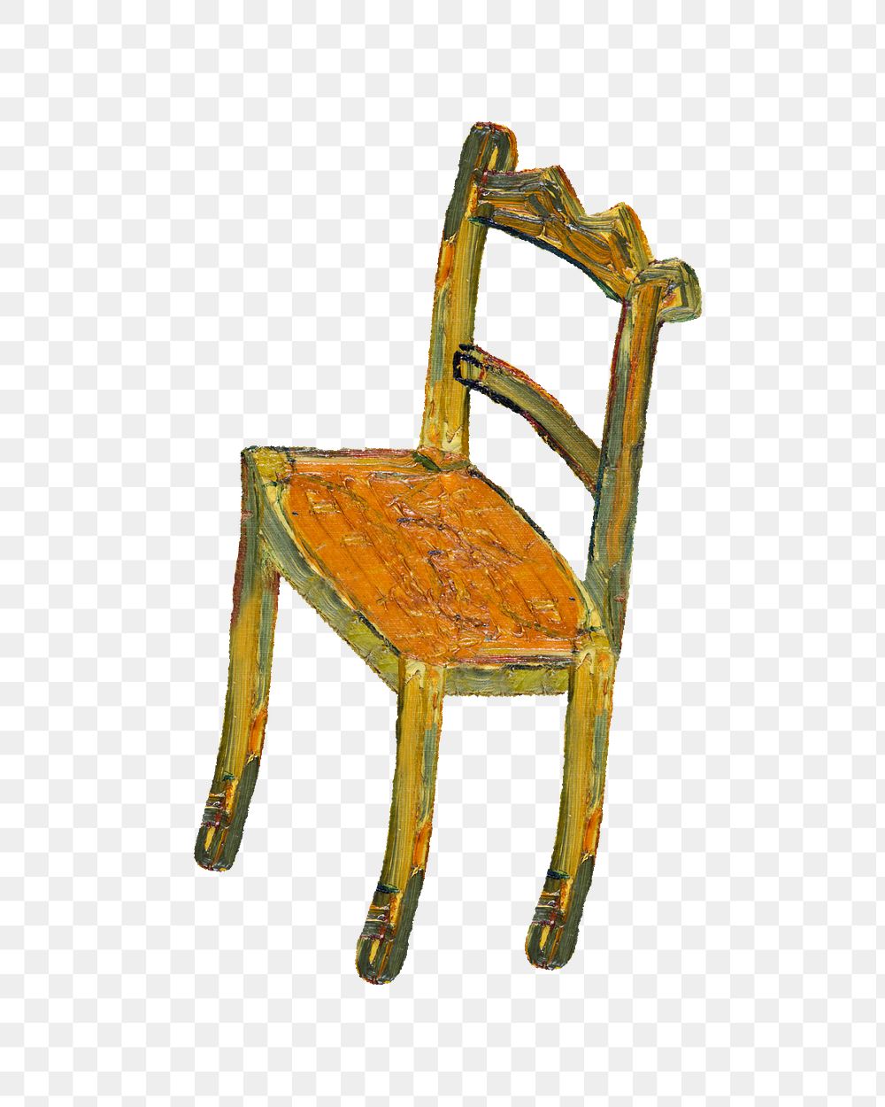 Van Gogh's png chair sticker, transparent background. Remastered by rawpixel.