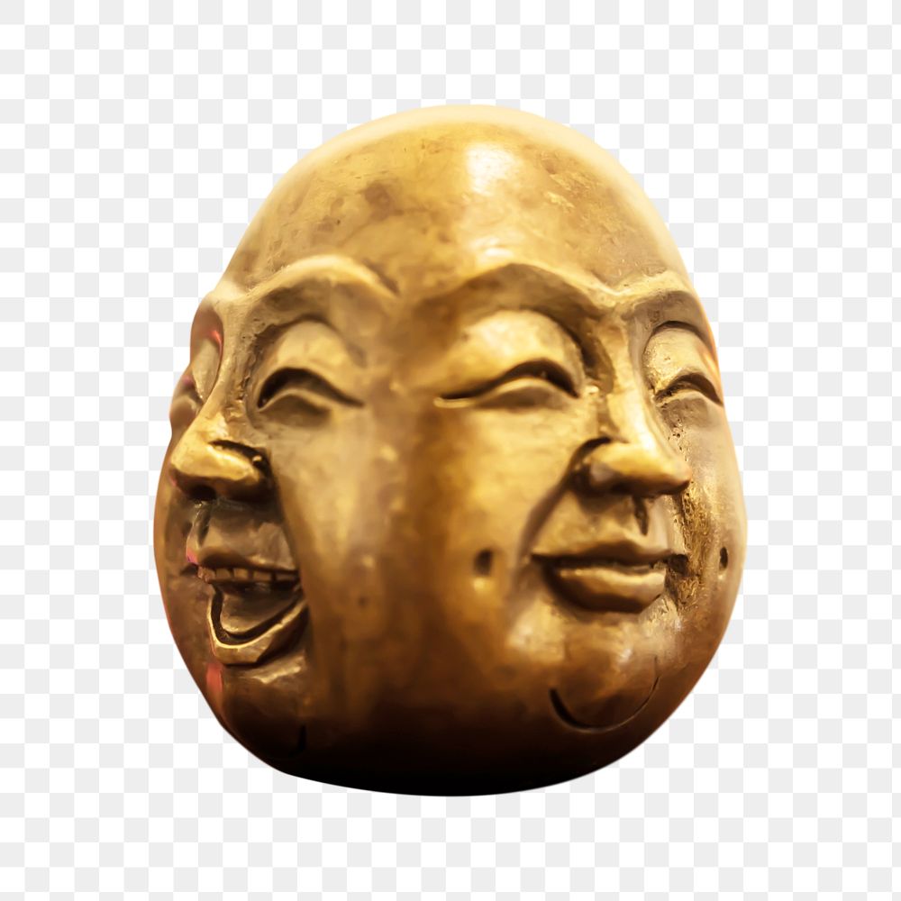 Smiling Buddha sculpture png sticker, transparent background