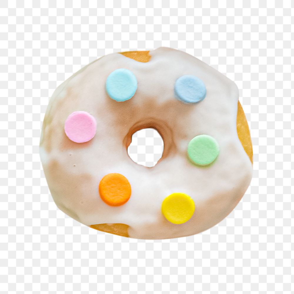 Cute tropical donut png sticker, transparent background