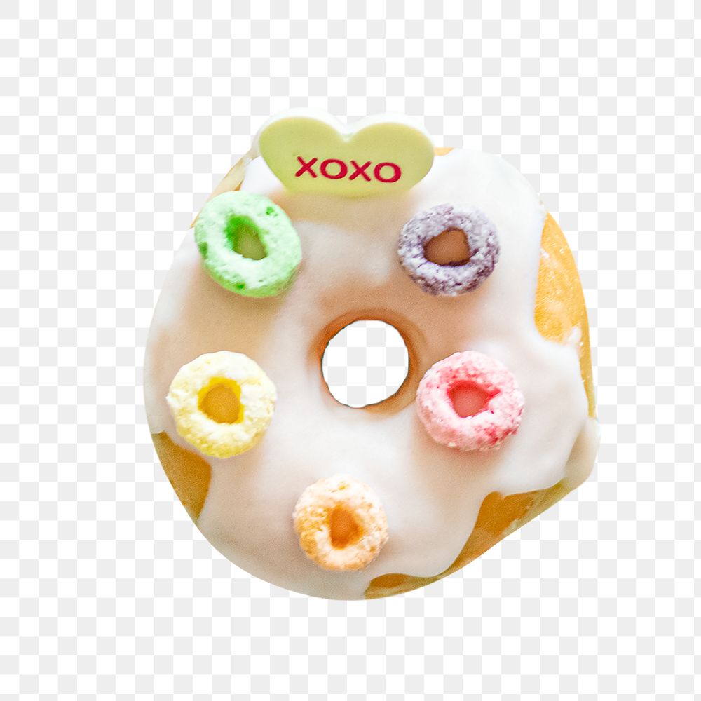 Cute tropical donut png sticker, transparent background