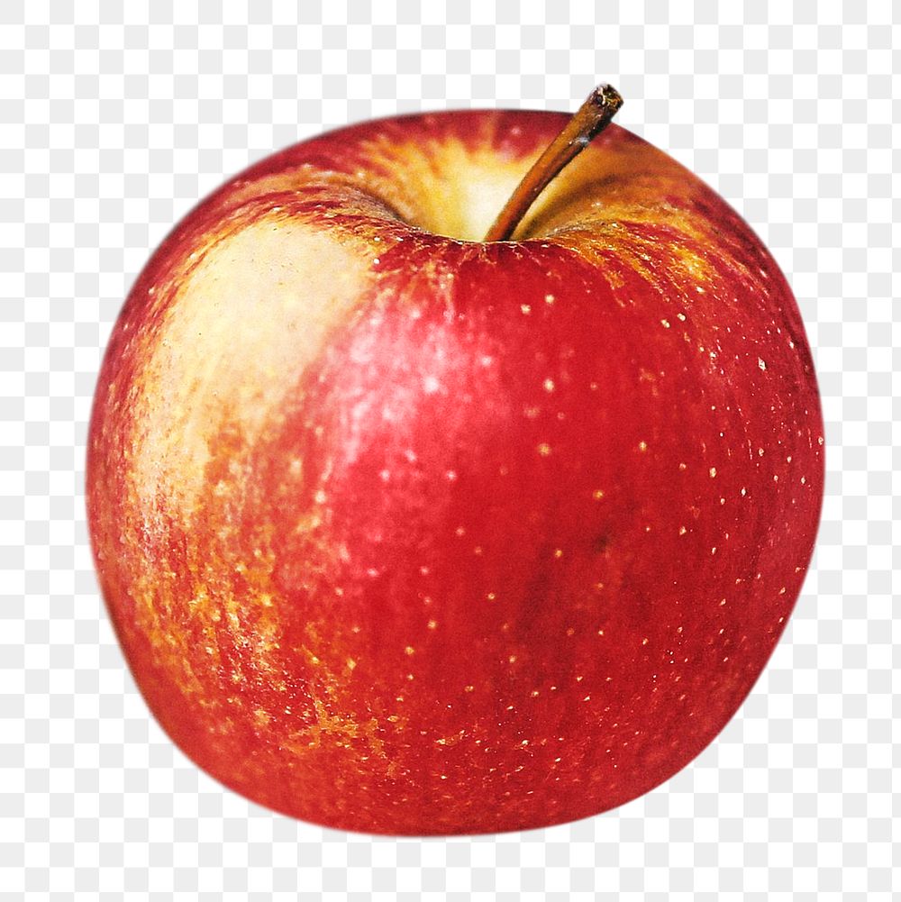 Red apple png, transparent background