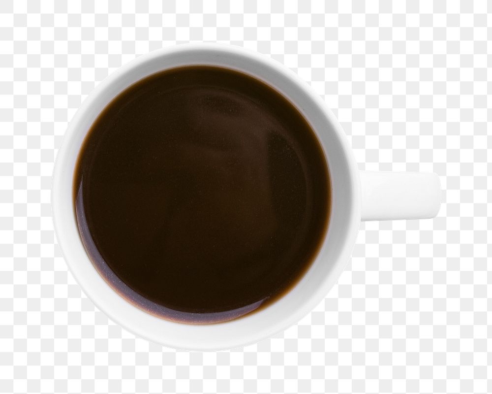Black coffee png collage element, transparent background