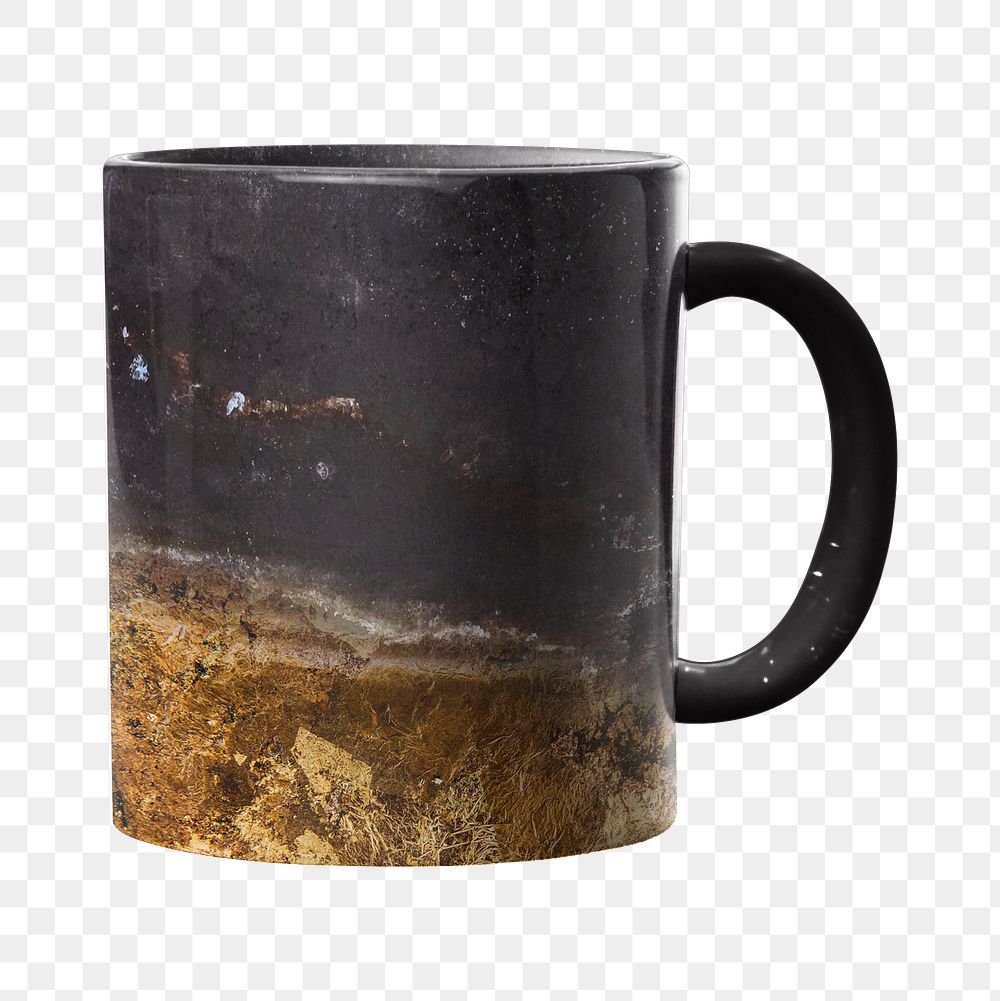 Black coffee mug png transparent background