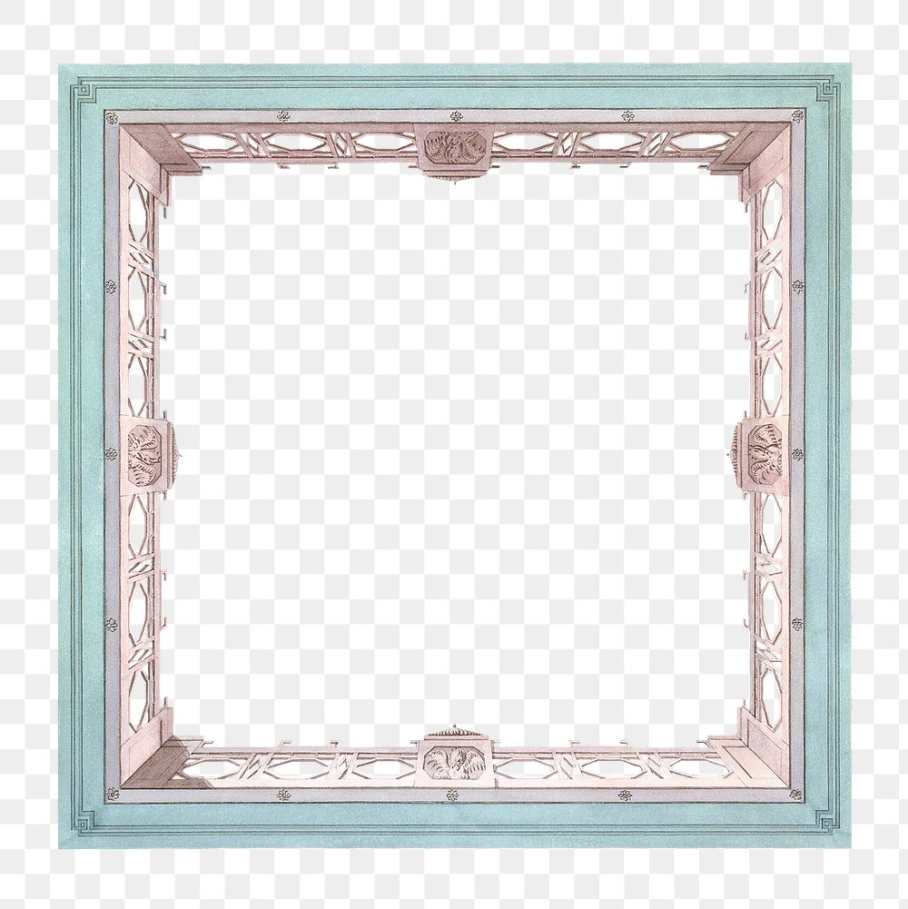PNG Vintage frame transparent background. Remixed by rawpixel.