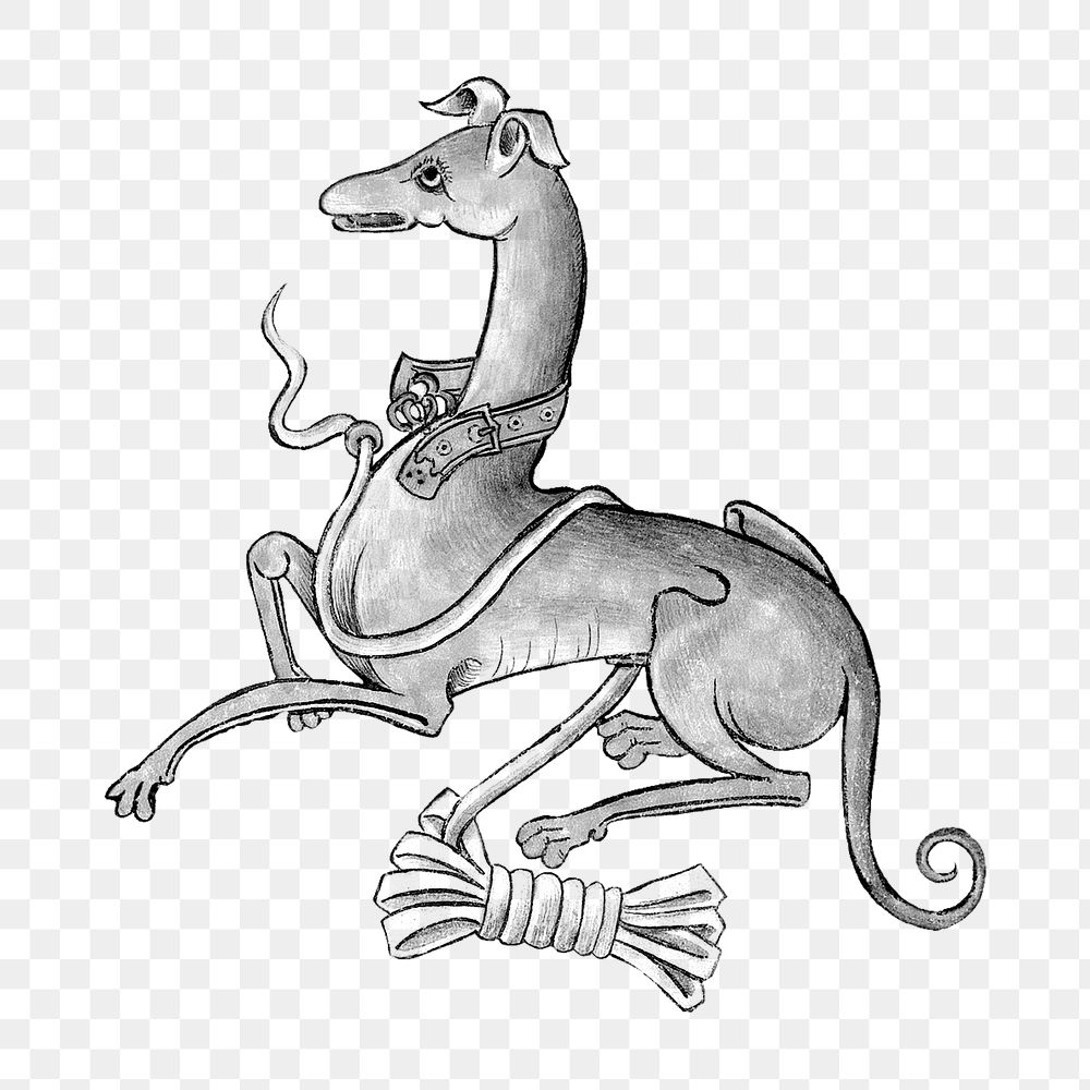 PNG Dog, vintage mythical creature illustration, transparent background.  Remixed by rawpixel. 