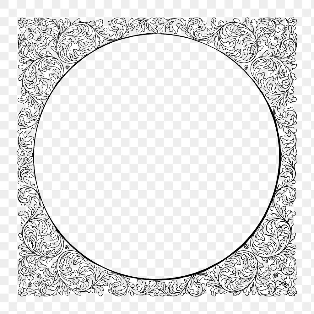 PNG Vintage Floral Frame Circle Premium PNG Rawpixel