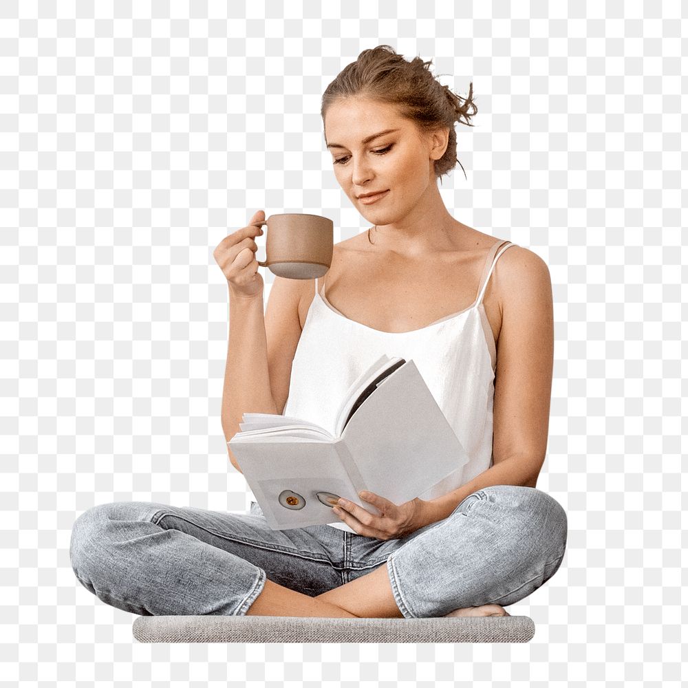 Morning reading png hobby, transparent background