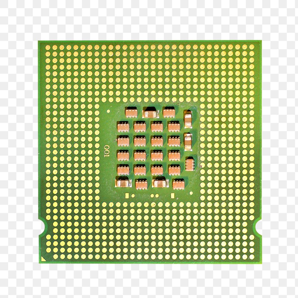 Png computer chip, isolated object, transparent background