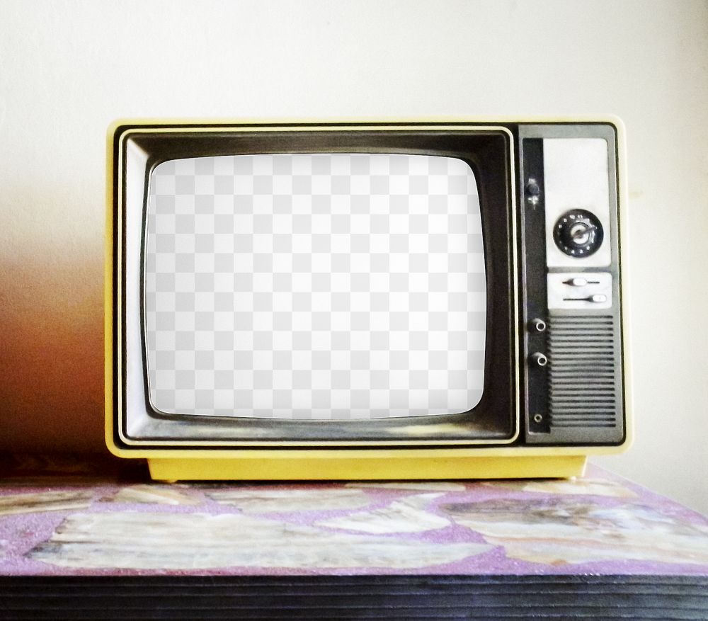 Retro TV screen png transparent mockup