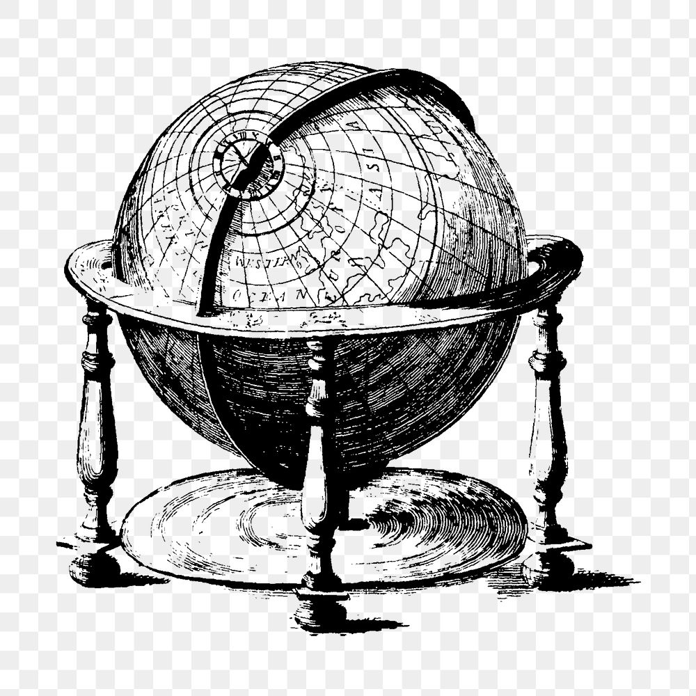 Vintage globe ball png illustration, transparent background. Remixed by rawpixel.