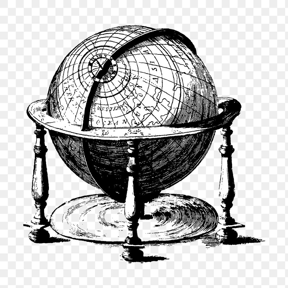 Vintage globe ball png illustration, transparent background. Remixed by rawpixel.