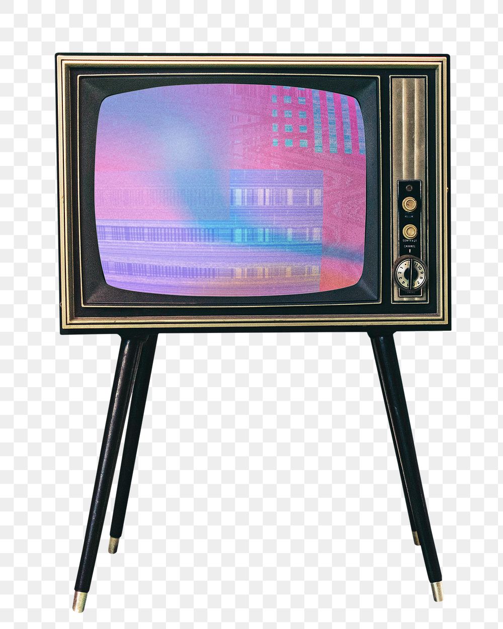 Vintage TV png, transparent background
