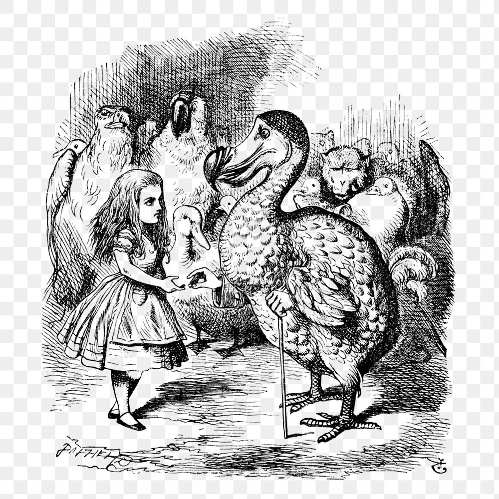 Png Alice's Adventures in Wonderland (1865) by John Tenniel collage element, transparent background